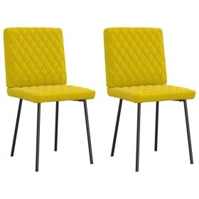 Sillas de comedor 2 unidades terciopelo amarillo Sillas de comedor 2 unidades terciopelo amarillo