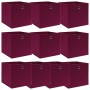 Cajas de almacenaje 10 uds tela rojo oscuro 32x32x32 cm