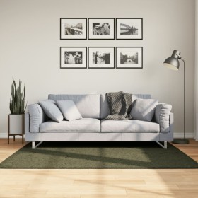 Alfombra pelo corto suave lavable HUARTE verde bosque 120x170cm