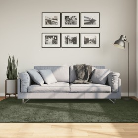 Alfombra pelo corto suave lavable HUARTE verde bosque 160x230cm