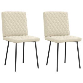 Sillas de comedor 2 unidades cuero sintético crema Sillas de comedor 2 unidades cuero sintético crema