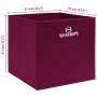 Cajas de almacenaje 10 uds tela rojo oscuro 32x32x32 cm