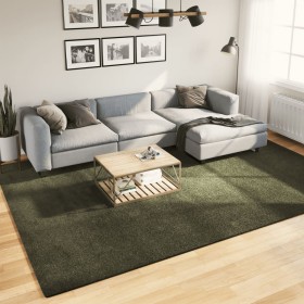 Alfombra pelo corto suave lavable HUARTE verde bosque 240x340cm