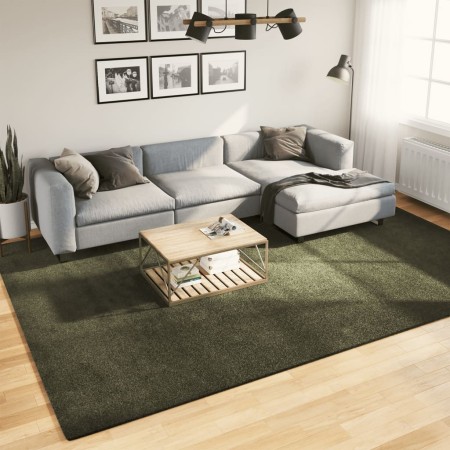 Alfombra pelo corto suave lavable HUARTE verde bosque 240x340cm