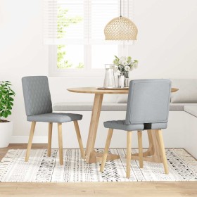 Sillas de comedor giratorias 2 unidades tela gris claro Sillas de comedor giratorias 2 unidades tela gris claro