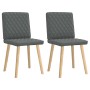 Sillas de comedor 2 unidades tela gris oscuro