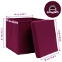 Caja de almacenaje con tapa 10 uds tela rojo oscuro 32x32x32 cm