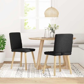 Sillas de comedor 2 unidades tela negro Sillas de comedor 2 unidades tela negro