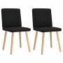 Sillas de comedor 2 unidades tela negro