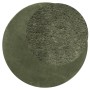 Alfombra pelo corto suave lavable HUARTE verde bosque Ø 200 cm