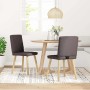 Sillas de comedor 2 unidades tela marrón oscuro