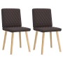 Sillas de comedor 2 unidades tela marrón oscuro