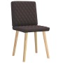 Sillas de comedor 2 unidades tela marrón oscuro