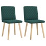 Sillas de comedor 2 unidades tela verde oscuro
