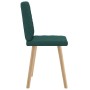 Sillas de comedor 2 unidades tela verde oscuro