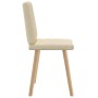 Sillas de comedor 2 unidades tela color crema