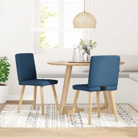 Sillas de comedor 2 unidades tela azul Sillas de comedor 2 unidades tela azul