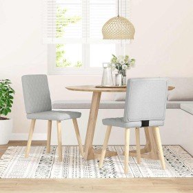 Sillas de comedor 2 uds tela gris nube