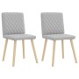 Sillas de comedor 2 uds tela gris nube