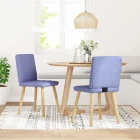 Sillas de comedor 2 uds tela azul jeans Sillas de comedor 2 uds tela azul jeans