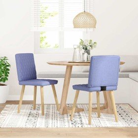 Sillas de comedor 2 uds tela azul jeans Sillas de comedor 2 uds tela azul jeans