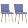 Sillas de comedor 2 uds tela azul jeans
