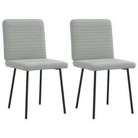 Sillas de comedor 2 unidades terciopelo gris claro Sillas de comedor 2 unidades terciopelo gris claro