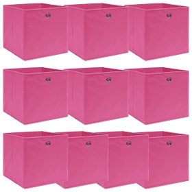 Cajas de almacenaje 10 uds tela rosa 32x32x32 cm Cajas de almacenaje 10 uds tela rosa 32x32x32 cm
