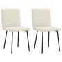 Sillas de comedor 2 unidades terciopelo crema