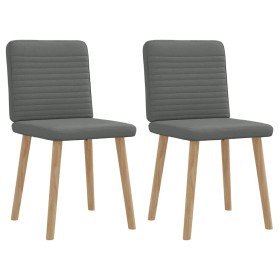 Sillas de comedor 2 unidades tela gris oscuro