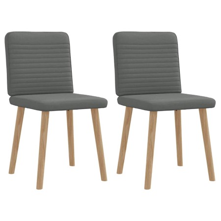 Sillas de comedor 2 unidades tela gris oscuro