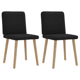 Sillas de comedor 2 unidades tela negro Sillas de comedor 2 unidades tela negro