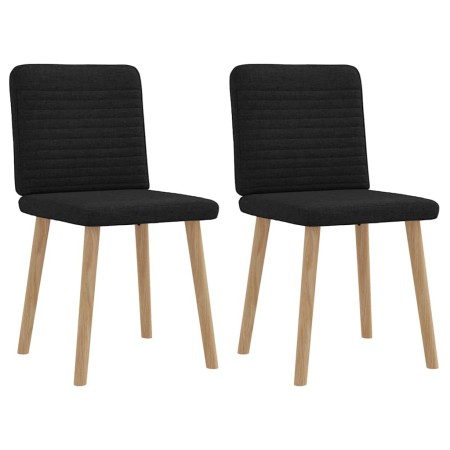 Sillas de comedor 2 unidades tela negro