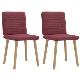 Sillas de comedor 2 unidades tela rojo tinto Sillas de comedor 2 unidades tela rojo tinto