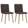 Sillas de comedor 2 unidades tela marrón oscuro