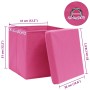 Cajas de almacenaje con tapas 10 uds tela rosa 32x32x32 cm