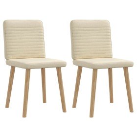 Sillas de comedor 2 unidades tela color crema Sillas de comedor 2 unidades tela color crema
