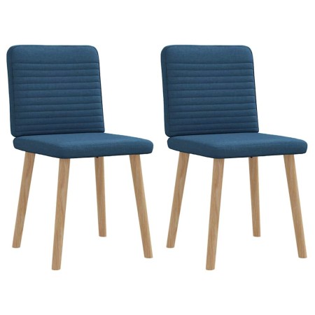 Sillas de comedor 2 unidades tela azul