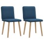 Sillas de comedor 2 unidades tela azul