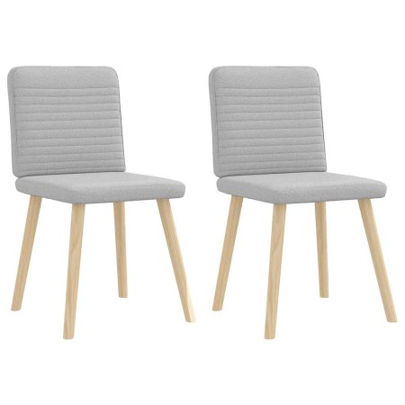 Sillas de comedor 2 uds tela gris nube