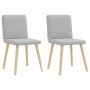 Sillas de comedor 2 uds tela gris nube