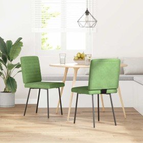 Sillas de comedor 2 unidades terciopelo verde claro Sillas de comedor 2 unidades terciopelo verde claro