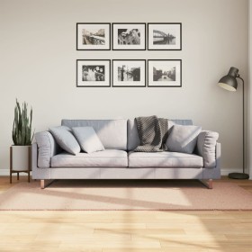Alfombra de pelo corto suave lavable HUARTE rosado 100x200 cm