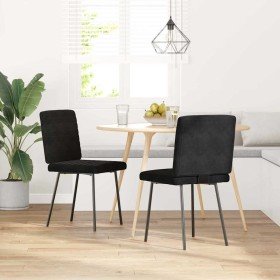 Sillas de comedor 2 unidades terciopelo negro Sillas de comedor 2 unidades terciopelo negro