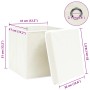 Cajas de almacenaje con tapas 4 uds tela blanco 32x32x32 cm