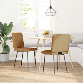 Sillas de comedor 2 unidades terciopelo marrón Sillas de comedor 2 unidades terciopelo marrón