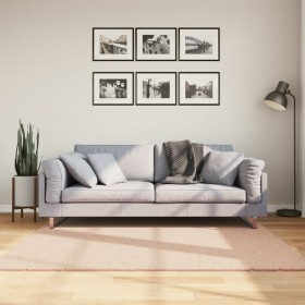 Alfombra de pelo corto suave lavable HUARTE rosado 160x160 cm