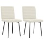 Sillas de comedor 2 unidades terciopelo crema