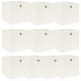 Cajas de almacenaje 10 uds tela blanco 32x32x32 cm