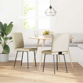 Sillas de comedor 2 unidades cuero sintético crema Sillas de comedor 2 unidades cuero sintético crema